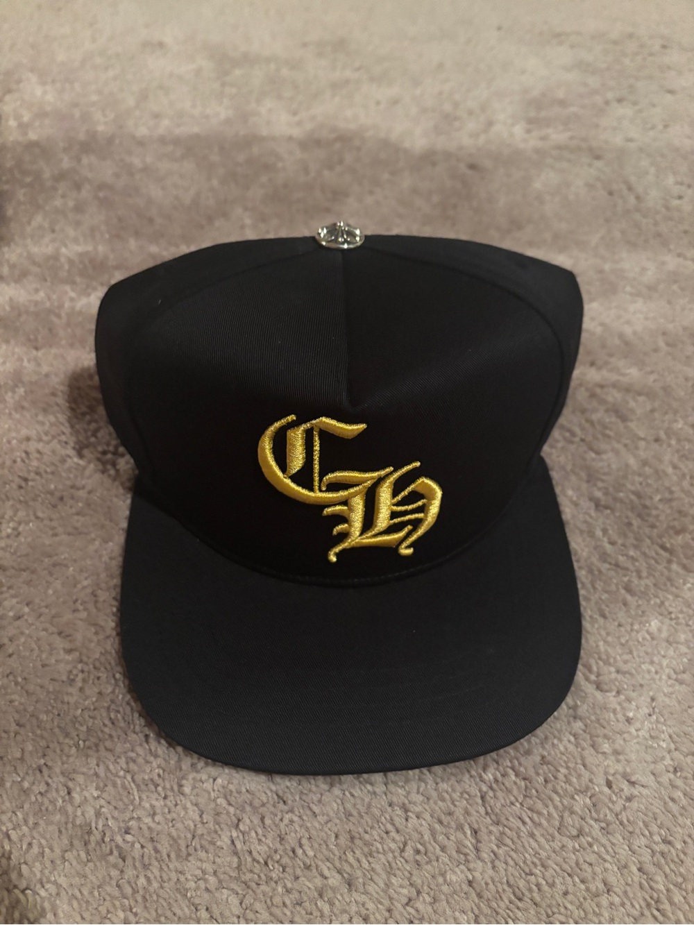Chrome Hearts Black Cap with White Interior Accents